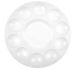 Palette de peinture, plastique, rond, 170 mm, blanc