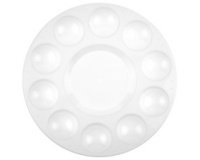 Palette de peinture, plastique, rond, 170 mm, blanc