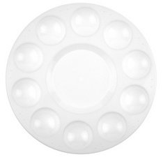 Palette de peinture, plastique, rond, 170 mm, blanc