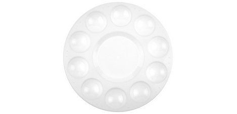 Palette de peinture, plastique, rond, 170 mm, blanc
