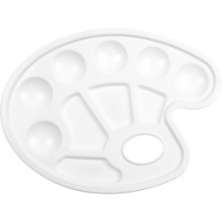 Palette de peinture, plastique, ovale, 230 x 170 mm