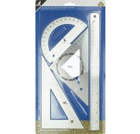 Kit de géométrie, inox, 4 pièces