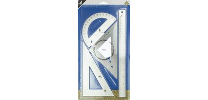 Geometry set, stainless steel, 4 pieces