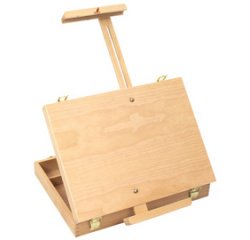 Boîte-chevalet, hêtre, mallette avec poignée
