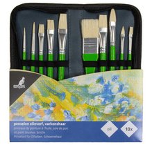 Set de pinceaux pour peinture à l'huile, 10 pièces