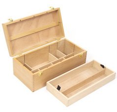 Boîte à ustensiles d'artiste, 2 niveaux, hêtre