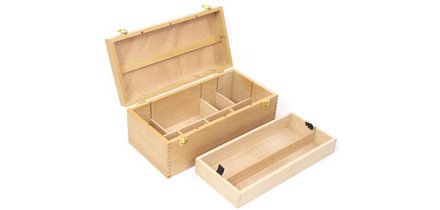 Boîte à ustensiles d'artiste, 2 niveaux, hêtre