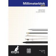 Blok millimeterpapier, A3-formaat, 80 g/m2, 25 vellen