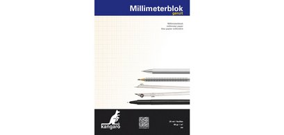 Bloc de papier millimétré, A3, 80 g/m2, 25 feuilles