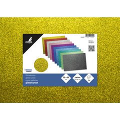 Karton met glitter, 250 x 350 m, assortiment van 10 kleuren