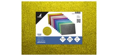 Carton pailleté, 250 x 350 m, assorti en 5 couleurs