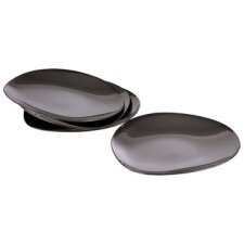 Assiette PEBBLES, set de 4, gunmetal