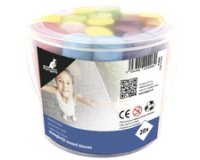 Craie de trottoir, dans un seau en plastique