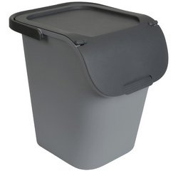 Poubelle de tri TriHome, 40 litres, ciment/anthracite