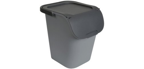 Poubelle de tri TriHome, 40 litres, ciment/anthracite