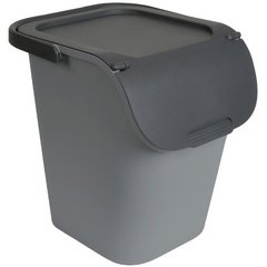 Poubelle de tri TriHome, 40 litres, ciment/anthracite