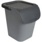 Poubelle de tri TriHome, 40 litres, ciment/anthracite