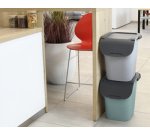 Poubelle de tri TriHome, 40 litres, ciment/anthracite