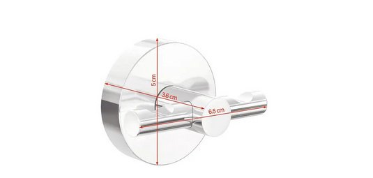 Crochet double pour serviette SMOOZ, chromé