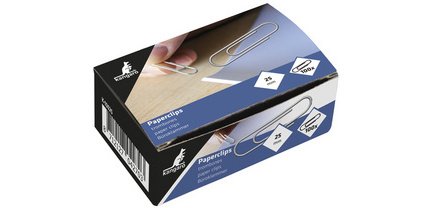 Kangaro runde galvanisierte Büroklammern 25 mm, Schachtel mit 1000 Stück.