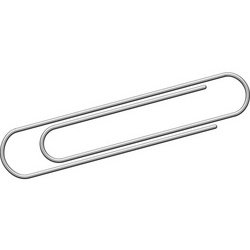 Paperclip, verzinkt, 50 mm, zilver