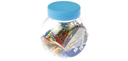 Paperclips, bekleed met plastic, 25 mm, assortiment