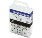 Set de dés à jouer, boîte en pastique, blanc ivoire