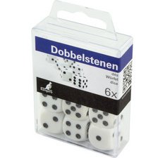 Set de dés à jouer, boîte en pastique, blanc ivoire