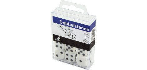 Set de dés à jouer, boîte en pastique, blanc ivoire