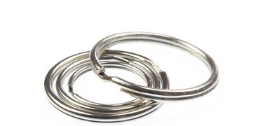 Key ring, metal, diameter: 25 mm, silver