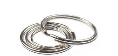 Anneau porte-clé, métal, diamètre: 30 mm, argent