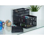 Caisse de rangement pliante, PP, 32,5 litres, noir