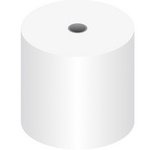 Rouleau de caisse, 76 mm x 46 m x 12 mm, blanc