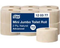 TORK Papier toilette en mini-rouleau Jumbo, 170 m, naturel