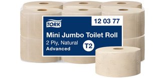 TORK Papier toilette en mini-rouleau Jumbo, 170 m, naturel