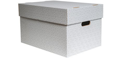 Boîte de rangement, petit, set de 3, blanc/gris