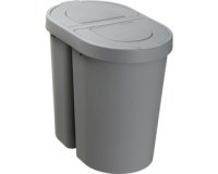 Poubelle tri sélectif SEATTLE DUO, 2x25 L