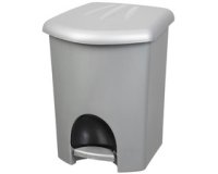 Poubelle à pédale, 16 litres, argent
