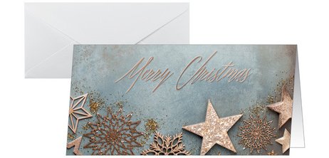 Kerstkaart 'Glamorous Christmas', lang formaat