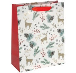 Zakje kerstcadeau 'Christmas Motifs Watercolor' klein