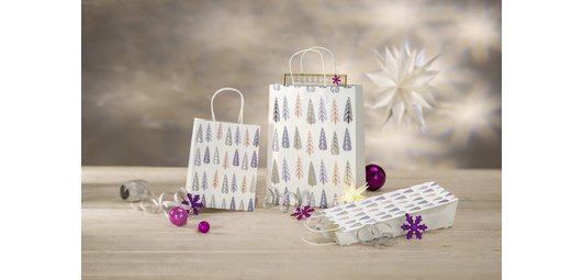 Christmas Gift Bag 'Pine trees', small