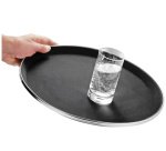 Plateau de service TENNESSEE, rond, noir