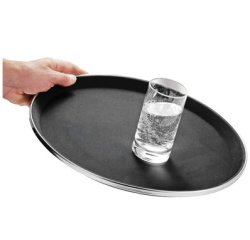 Plateau de service TENNESSEE, rond, noir