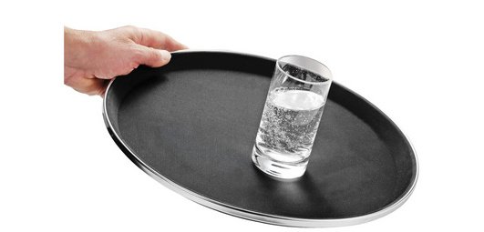 TENNESSEE serving tray, round, black