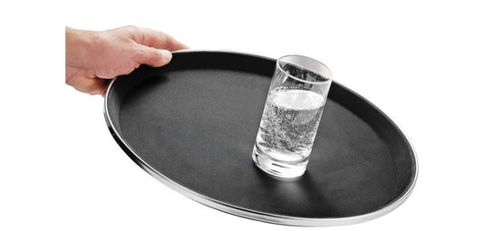 Plateau de service TENNESSEE, rond, noir