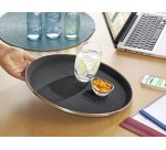 Plateau de service TENNESSEE, rond, noir