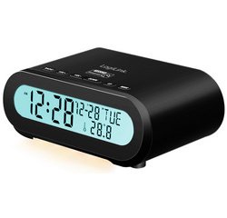 Radio-réveil digital avec veilleuse, blanc