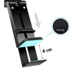 Support pour smartphone, à pince, pliable, noir