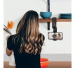 Support pour smartphone, à pince, pliable, noir