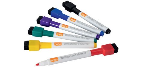 Marqueur pour tableau blanc, pointe ogive, étui de 6